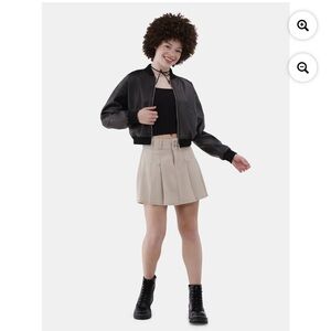 Nwt No Boundaries Bomber Jacket Black Faux Leather Size Xlarge